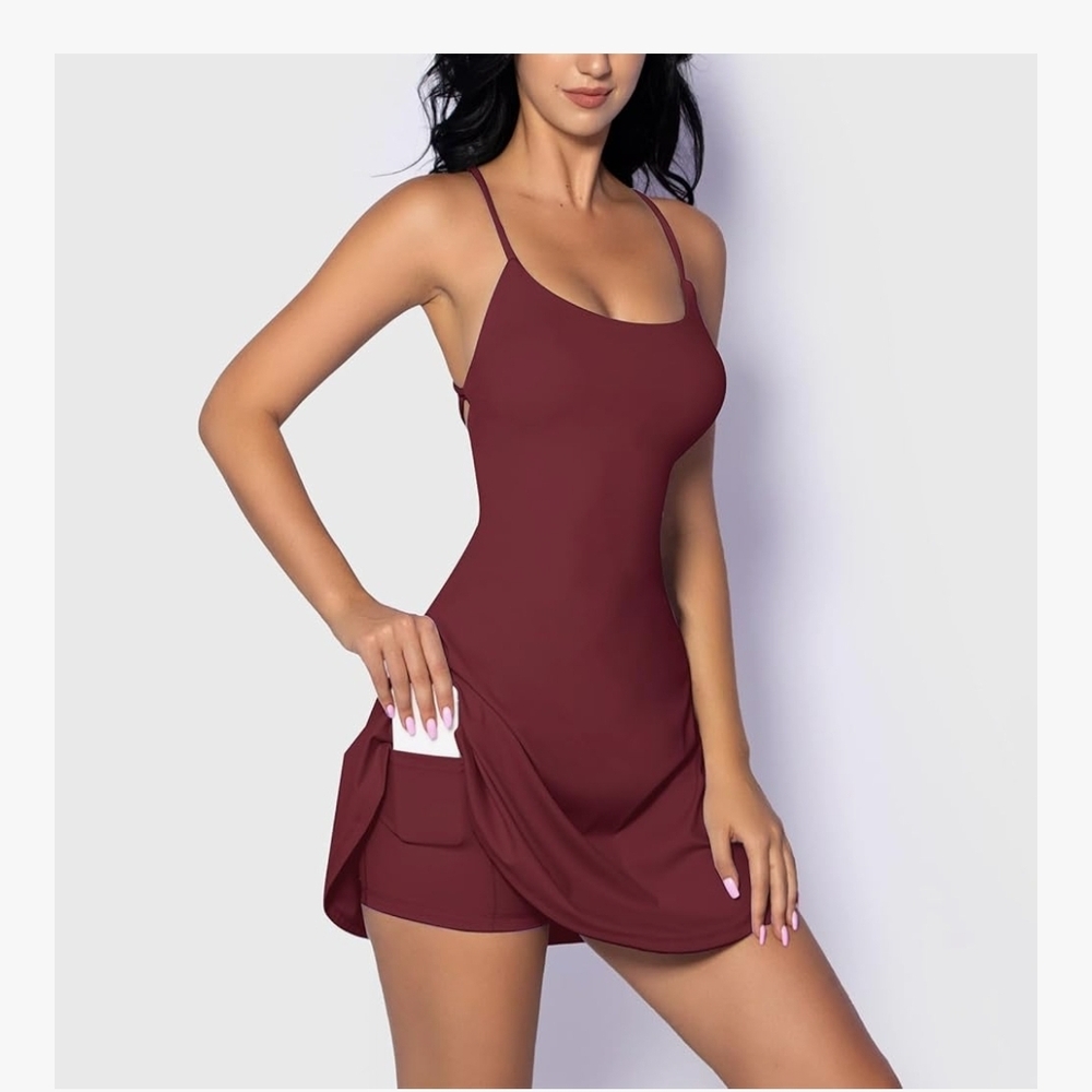 Amazon Women's Burgundy Lace Up Tennis Dress